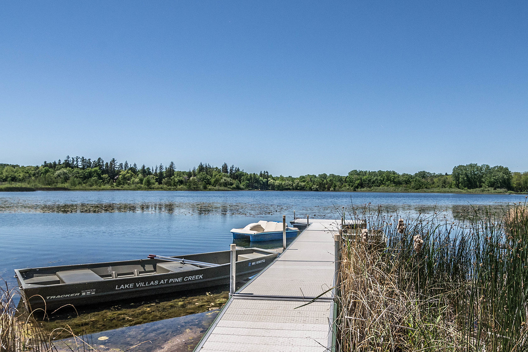 Boats at the Pine Creek lake dock