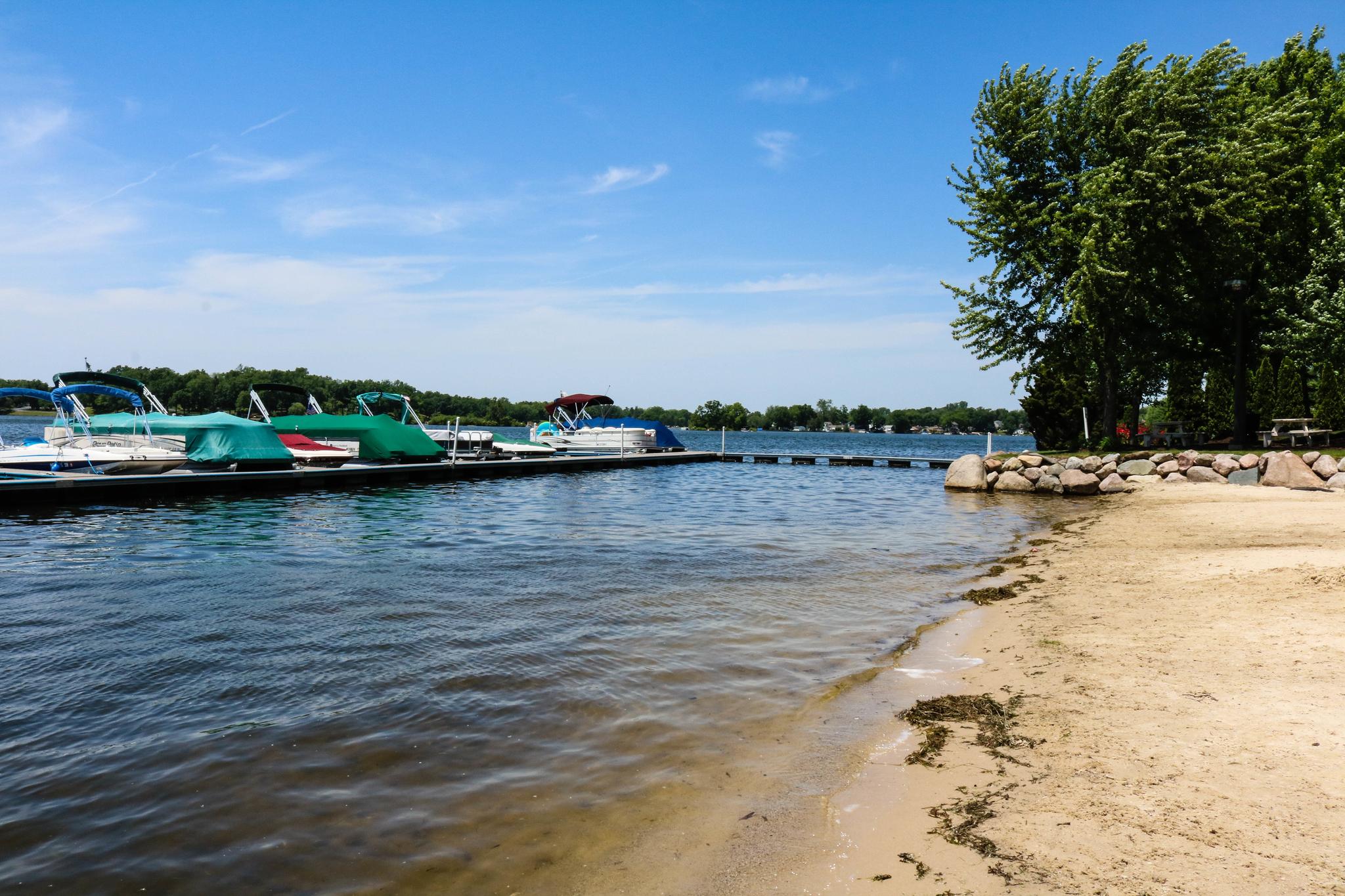 Lake Thompson shoreline in Lakeshore Pointe