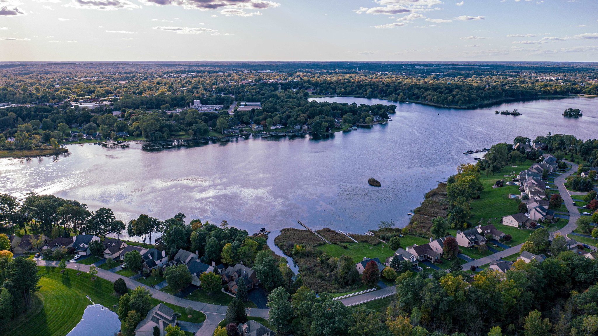 View of the Lakeshore Pointe neighborhood lake
