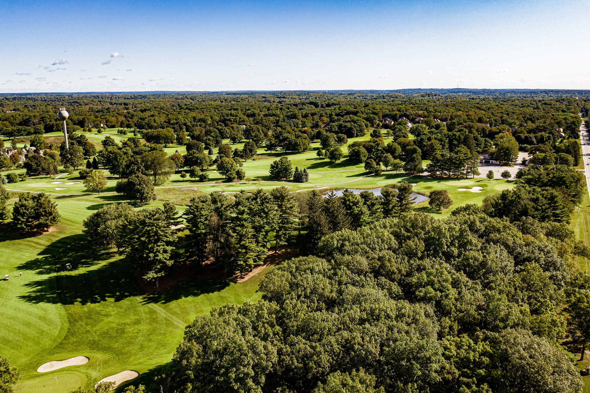 Aerial view of the oak pointe golf course