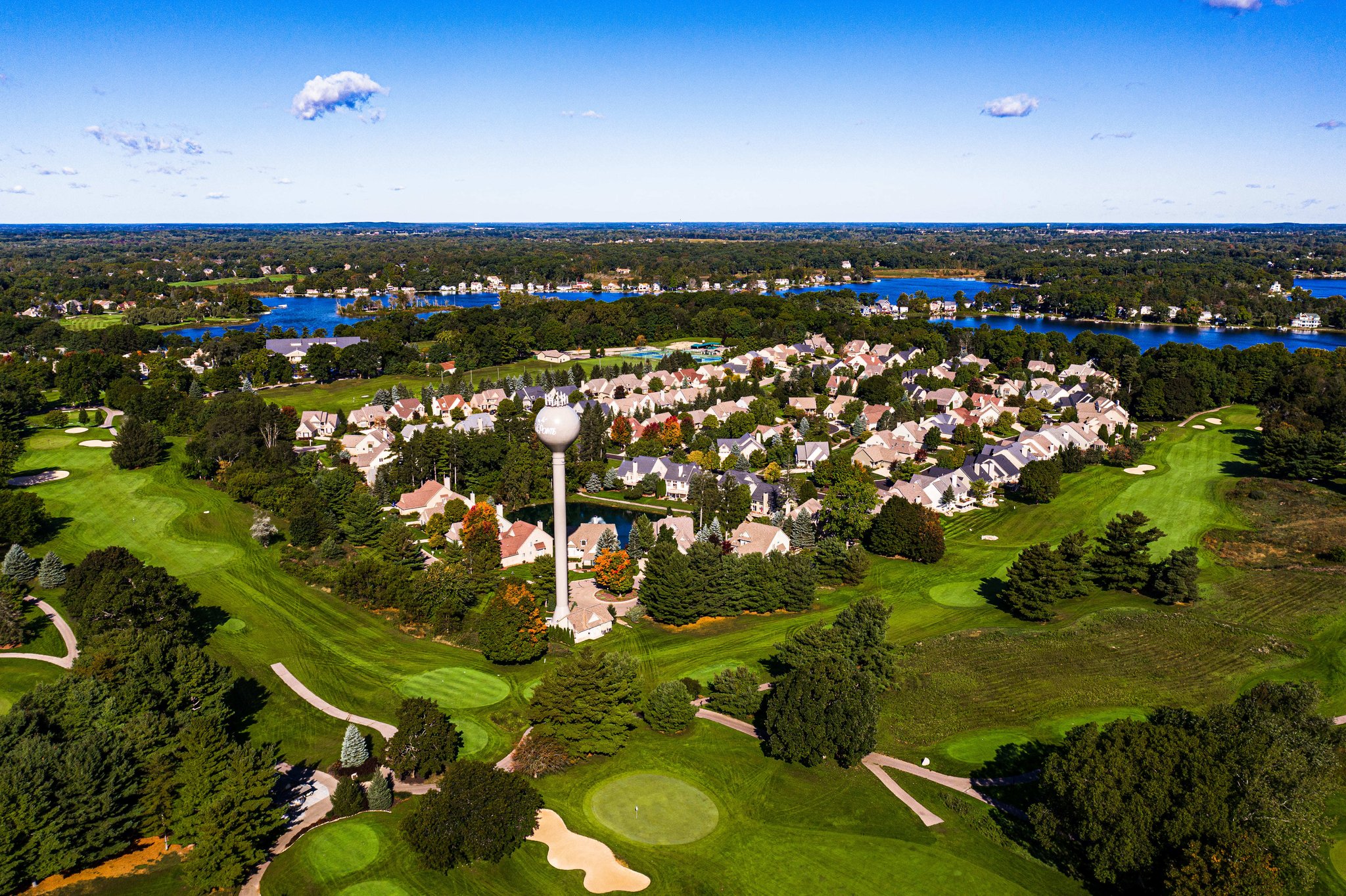 Aerial view of Oak Pointe neighborhood