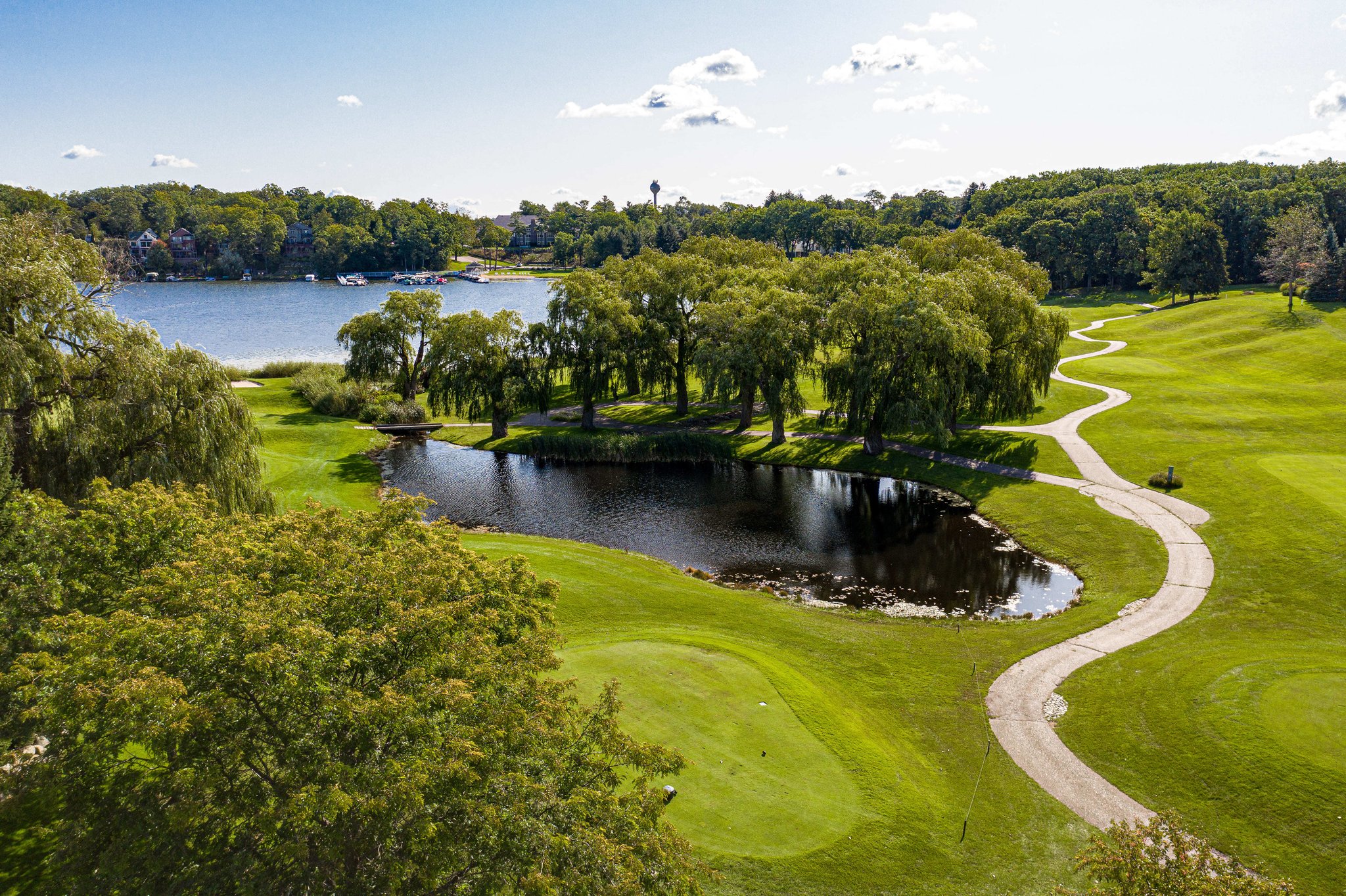 Aerial view of the oak pointe golf course